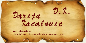 Darija Kočalović vizit kartica